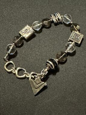 Silpada 925 Silver, Smokey Quartz Crystal Bracelet